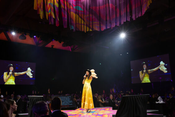 Gala Host Sarain Fox dazzles on stage.