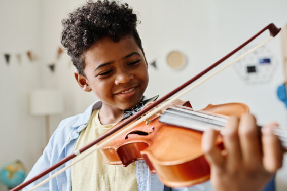 Child playing violin