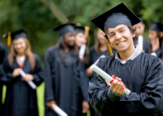 A university student graduating